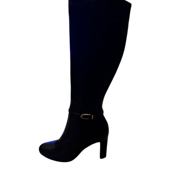 Naturalizer Women's Henny Black Leather Knee High Boots Size 9 - Picture 1 of 13